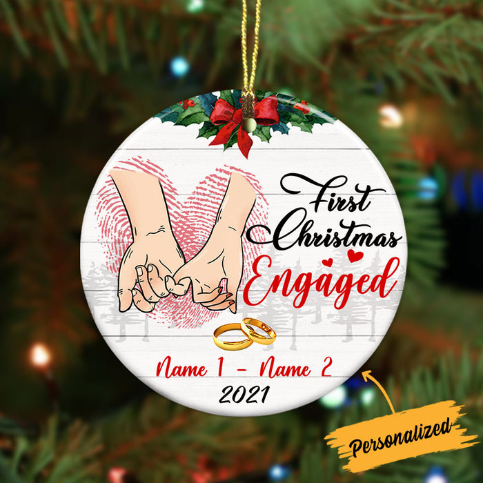 Personalized Couple First Christmas Circle Ornament SB81 26O36 1