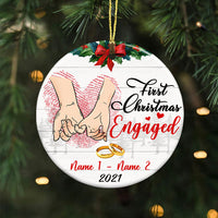Personalized Couple First Christmas Circle Ornament SB81 26O36 thumb 1