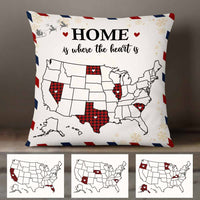 Personalized Home Is Where The Heart Long Distance Christmas Pillow SB84 85O58 (Insert Included) thumb 1