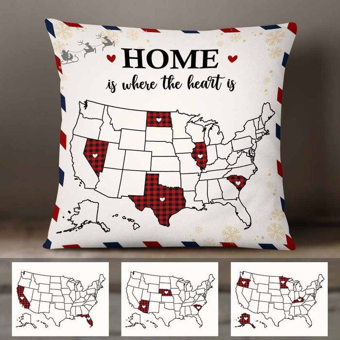 Personalized Home Is Where The Heart Long Distance Christmas Pillow SB84 85O58 (Insert Included) 1