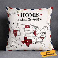 Personalized Home Is Where The Heart Long Distance Christmas Pillow SB84 85O58 (Insert Included) thumb 1