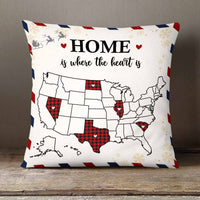 Personalized Home Is Where The Heart Long Distance Christmas Pillow SB84 85O58 (Insert Included) thumb 1