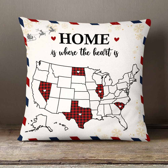 Personalized Home Is Where The Heart Long Distance Christmas Pillow SB84 85O58 (Insert Included) 1