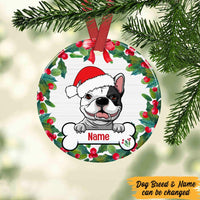 Personalized Dog Wreath Christmas Circle Ornament SB131 22O47 thumb 1