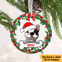 Personalized Dog Wreath Christmas Circle Ornament SB131 22O47 thumb 1