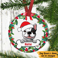 Personalized Dog Wreath Christmas Circle Ornament SB131 22O47 thumb 1