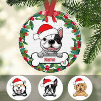 Personalized Dog Wreath Christmas Circle Ornament SB131 22O47 thumb 1