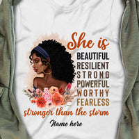 Personalized BWA She Is Stronger Than The Storm T Shirt SB92 23O36 thumb 1
