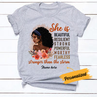 Personalized BWA She Is Stronger Than The Storm T Shirt SB92 23O36 thumb 1