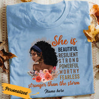 Personalized BWA She Is Stronger Than The Storm T Shirt SB92 23O36 thumb 1