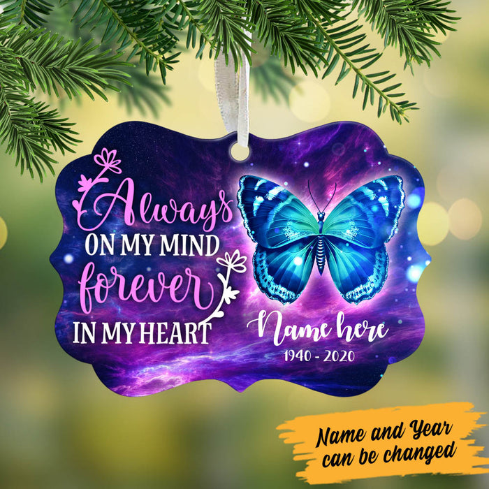 Personalized Blue Butterfly Memorial MDF Benelux Ornament NB95 81O60 1