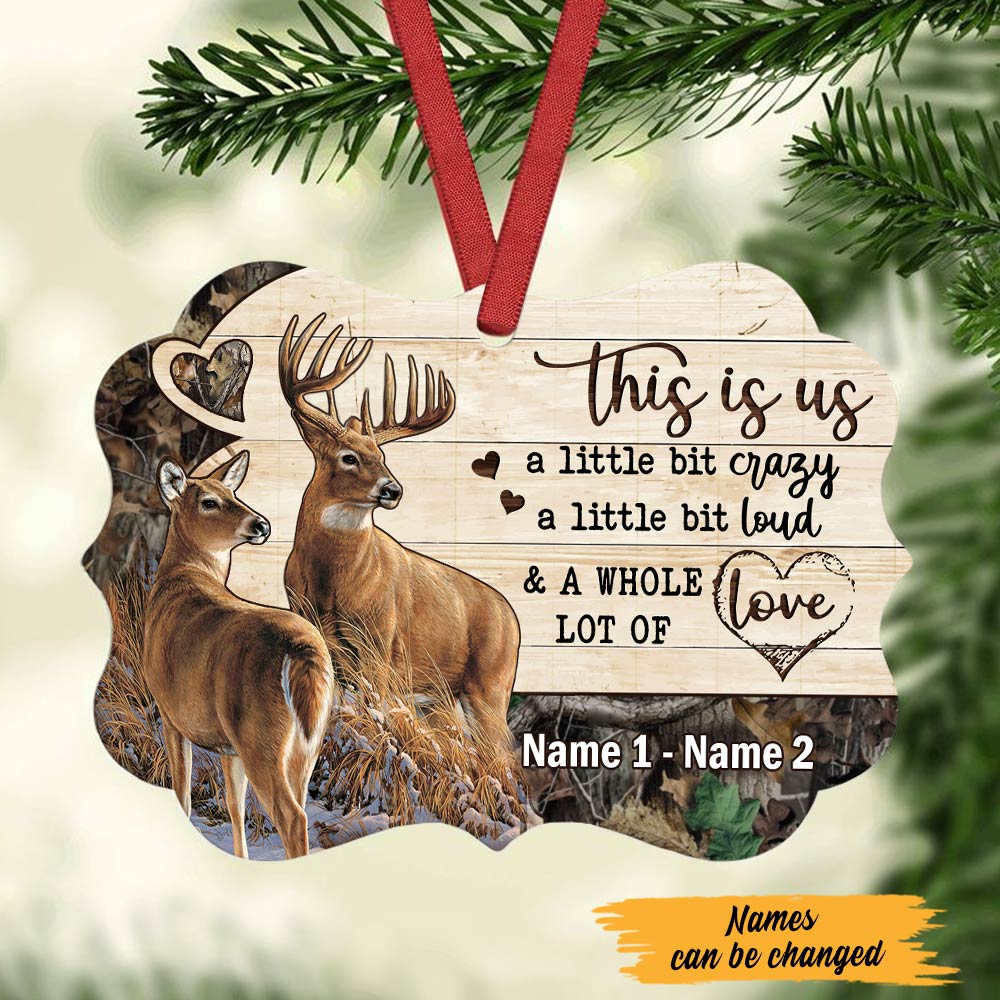 Personalized Hunting Deer Couple Christmas Benelux Ornament SB92 95O47