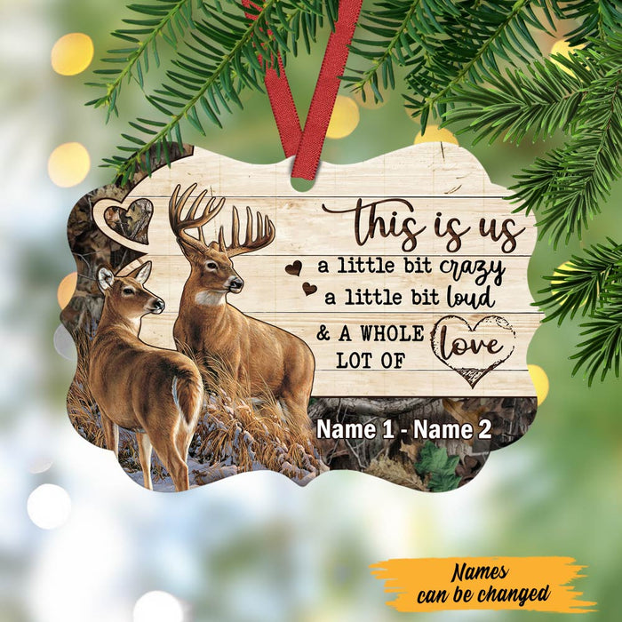 Personalized Hunting Deer Couple Christmas Benelux Ornament SB92 95O47 1