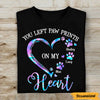 Personalized Dog Paw Prints On My Heart T Shirt SB156 87O47 thumb 1