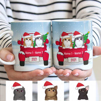 Personalized Cat Christmas Red Truck Mug AG264 81O34 thumb 1