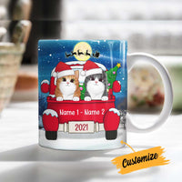 Personalized Cat Christmas Red Truck Mug AG264 81O34 thumb 1