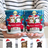 Personalized Cat Christmas Red Truck Mug AG264 81O34 thumb 1