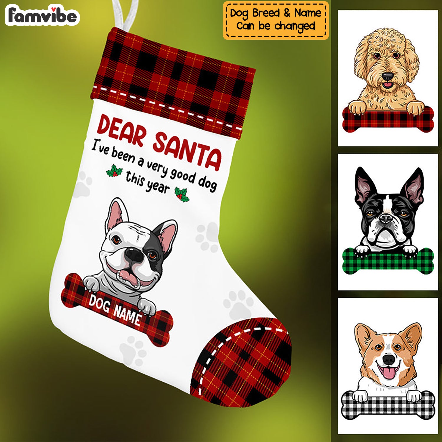 Personalized Santa Been Good This Year Dog Christmas Stocking SB91 85O47