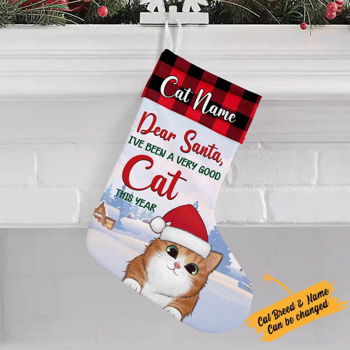 Personalized Santa Been Good This Year Cat Christmas Stocking SB102 85O36 1