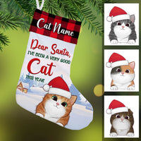 Personalized Santa Been Good This Year Cat Christmas Stocking SB102 85O36 thumb 1