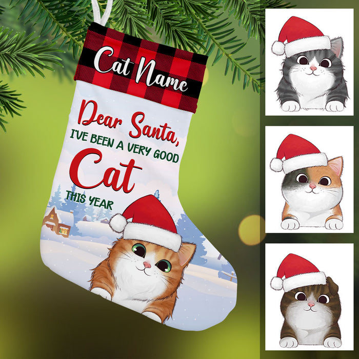 Personalized Santa Been Good This Year Cat Christmas Stocking SB102 85O36 1