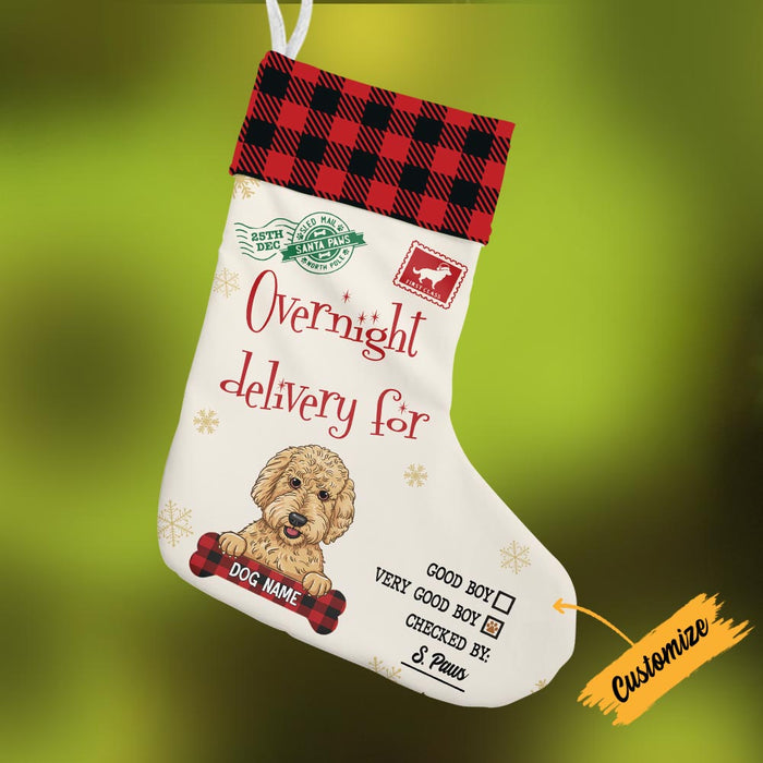 Personalized Very Good Dog Delivery Christmas Stocking SB92 85O57 1