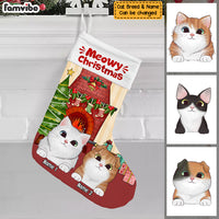 Personalized Cat Meowy Christmas Stocking SB101 24O53 thumb 1