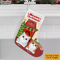 Personalized Cat Meowy Christmas Stocking SB101 24O53 thumb 1