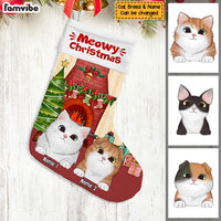 Personalized Cat Meowy Christmas Stocking SB101 24O53 thumb 1