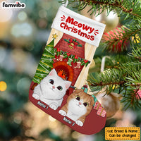 Personalized Cat Meowy Christmas Stocking SB101 24O53 thumb 1