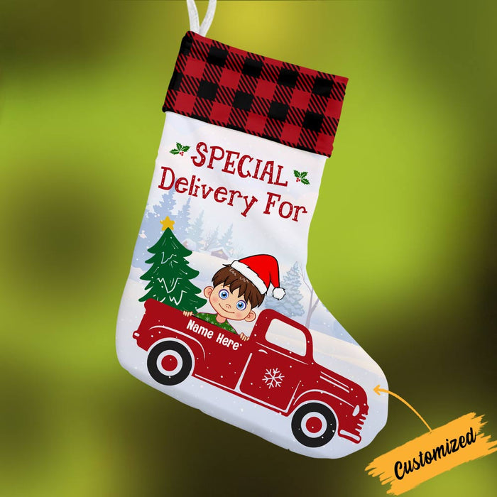 Personalized Special Delivery For Kid Christmas Stocking SB93 85O57 1