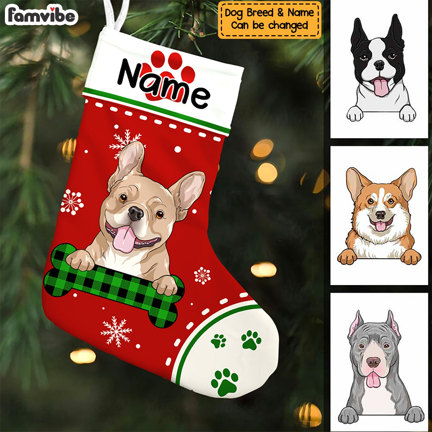 Personalized Dog Treats From Santa Christmas Stocking SB93 95O58