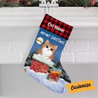Personalized Cat Christmas Chimney Stocking SB102 24O34 thumb 1