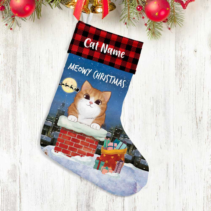 Personalized Cat Christmas Chimney Stocking SB102 24O34 1