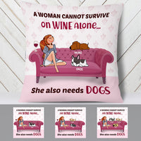 Personalized Dog And Wine Custom Pillow SB252 67O58 (Insert Included) thumb 1