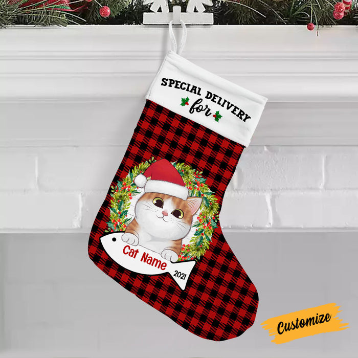 Personalized Christmas Cat Stocking SB101 30O53 1
