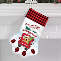 Personalized Dog Red Truck Christmas Paw Stocking SB101 87O57 thumb 1
