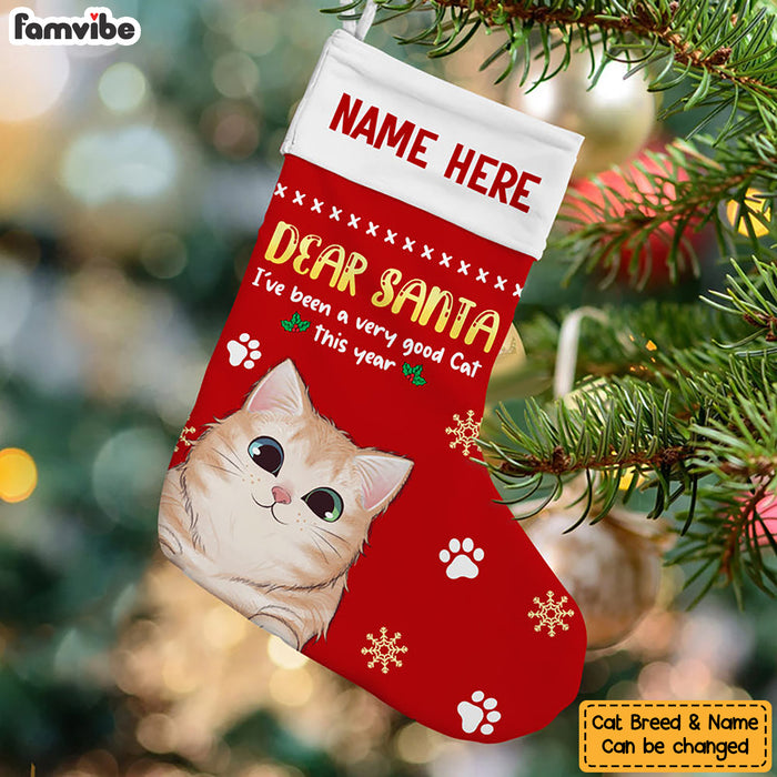 Personalized Cat Christmas Dear Santa Stocking SB102 87O47 1