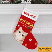 Personalized Cat Christmas Dear Santa Stocking SB102 87O47 thumb 1