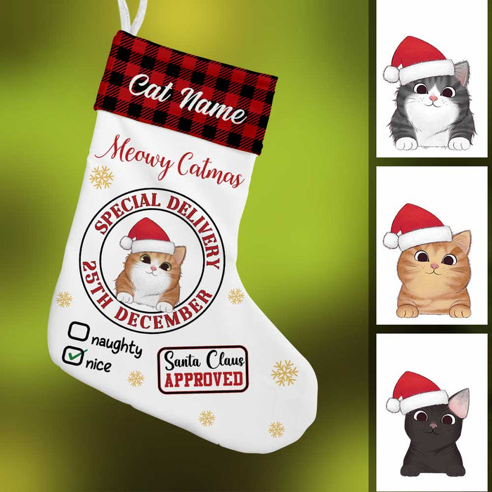 Personalized Cat Christmas Stocking SB104 30O34 1