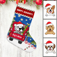 Personalized Dog Red Truck Christmas Stocking SB104 87O53 thumb 1