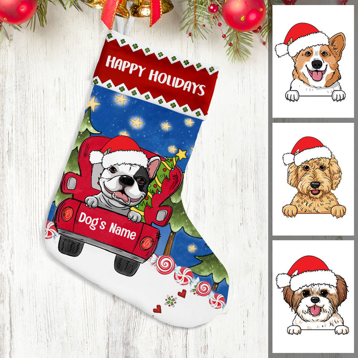 Dogs Personalized Christmas Stocking - Hawaiian Flag –