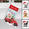 Personalized Dog Red Truck Christmas Stocking SB105 87O58 thumb 1