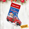 Personalized Dog Red Truck Christmas Stocking SB105 87O58 thumb 1