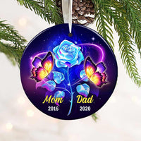 Personalized Butterfly Memo Mom Dad Circle Ornament SB134 87O57 thumb 1