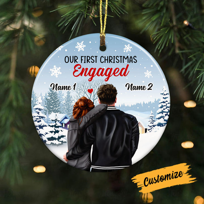 Personalized Couple First Christmas Circle Ornament SB132 95O53 1