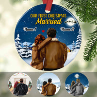 Personalized Couple First Christmas Circle Ornament SB132 95O53 thumb 1