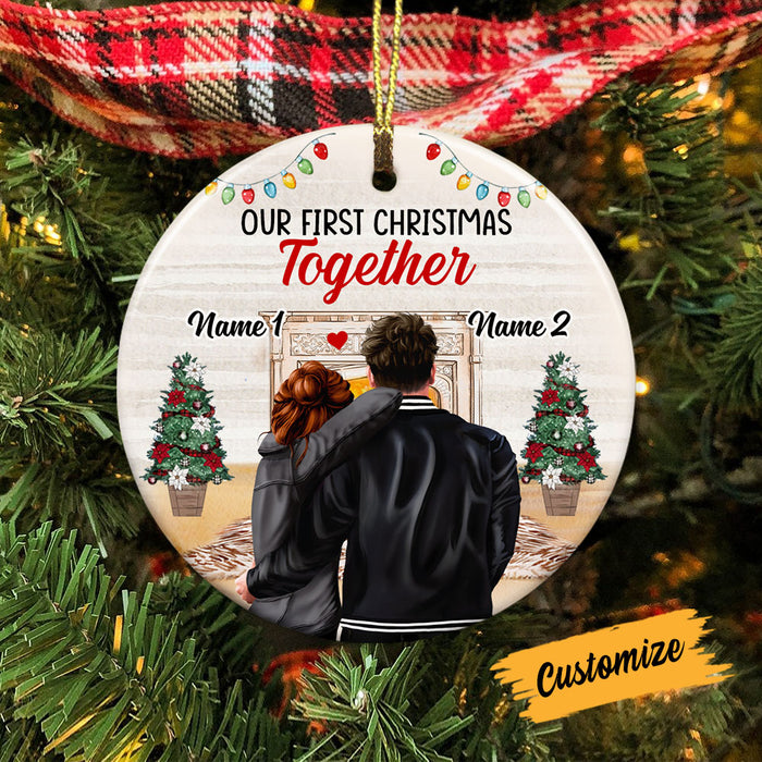 Personalized Couple First Christmas Circle Ornament SB132 95O53 1