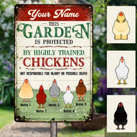 Personalized Garden Chicken Metal Sign JN303 95O57 thumb 1