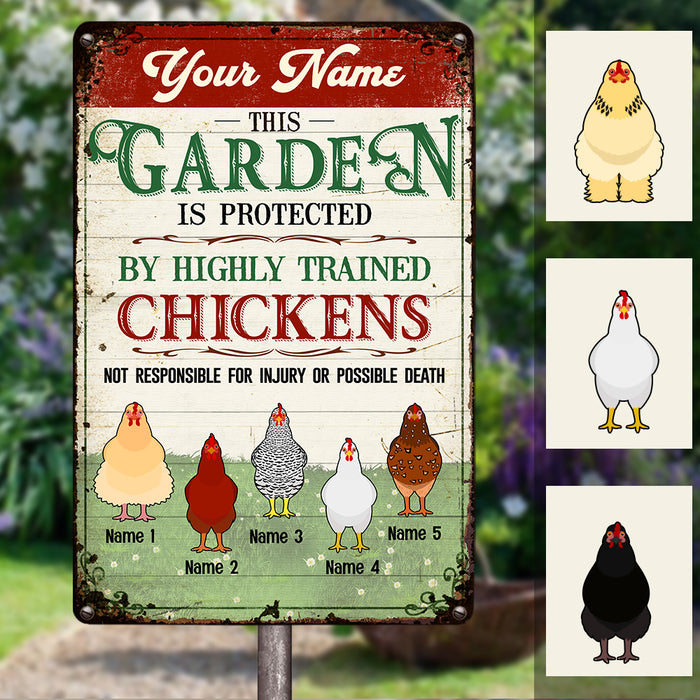 Personalized Garden Chicken Metal Sign JN303 95O57 1